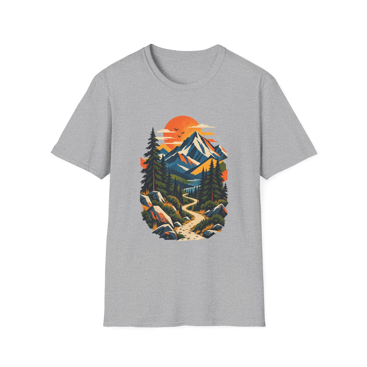 Mountain Sunset T‑Shirt — Scenic Retro Outdoor Landscape Tee