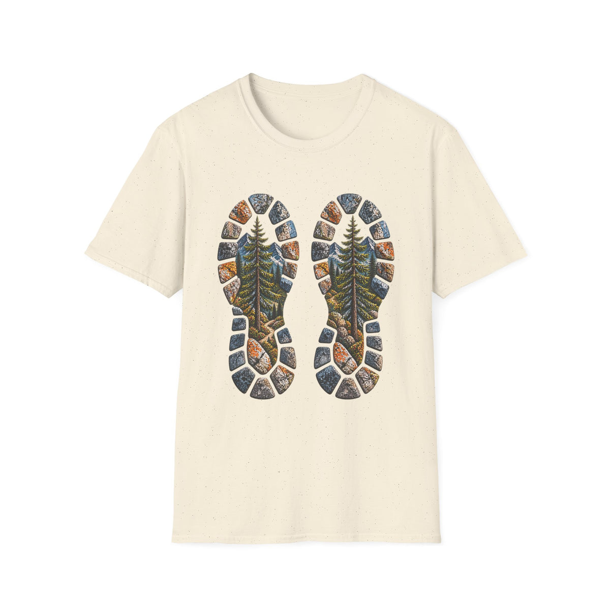 Hiking Bootprint T‑Shirt — Mountain Trail Nature Graphic Tee