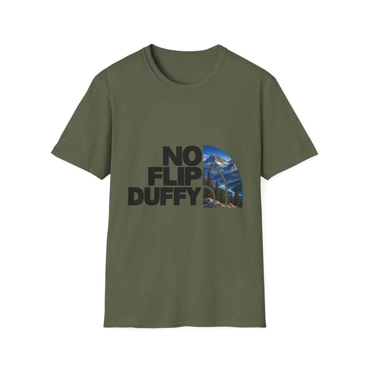 No Flip Duffy T-Shirt — Mountain Graphic Casual Tee