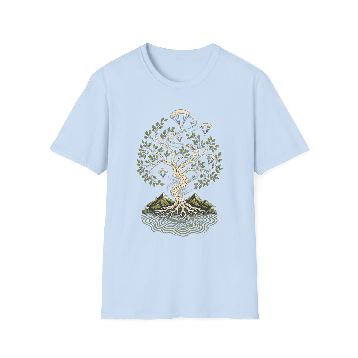 Tree of Life Parachute T-Shirt — Botanical Adventure Graphic Tee