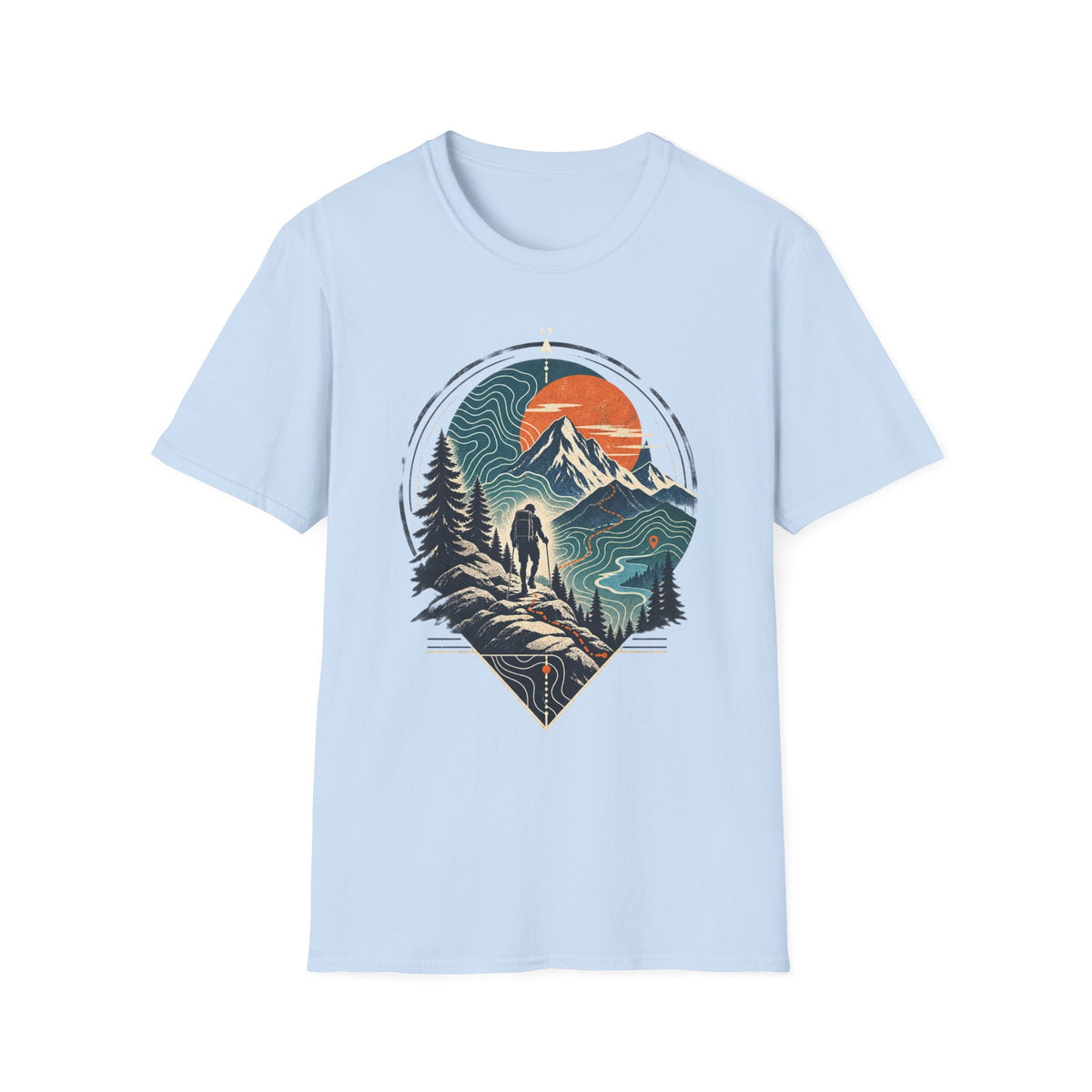Mountain Sunset T-Shirt — Retro Outdoor Hiking Graphic Tee