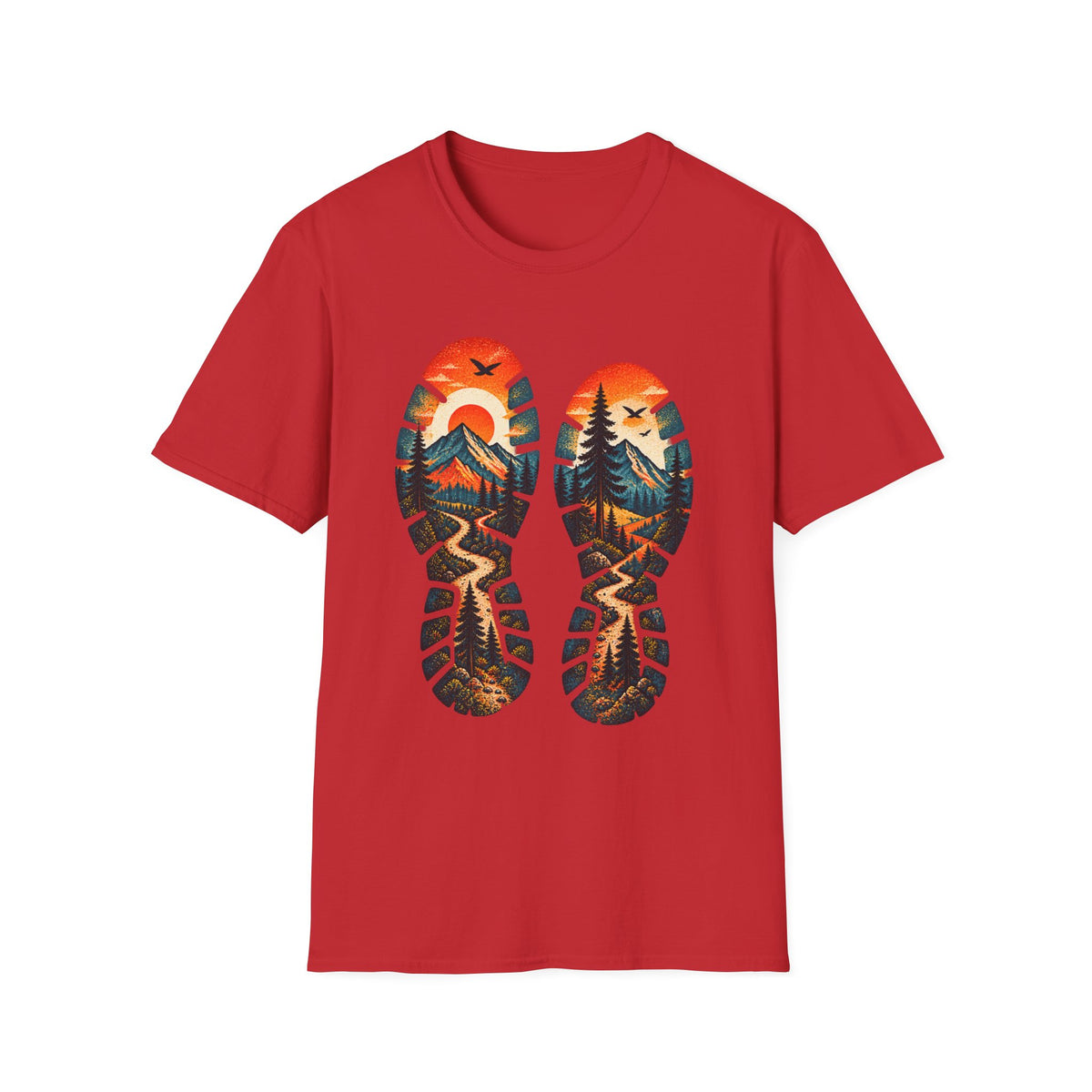 Trail Print T-Shirt — Mountain Sunrise Hiking Tee