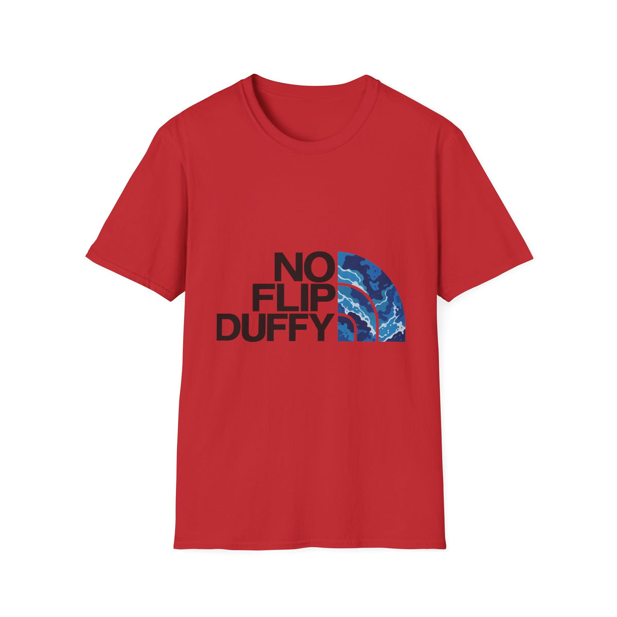 T-Shirt — "No Flip Duffy" Surf Vibe Graphic Tee