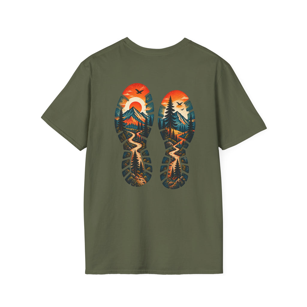 Trail Print T-Shirt — Mountain Sunrise Hiking Tee