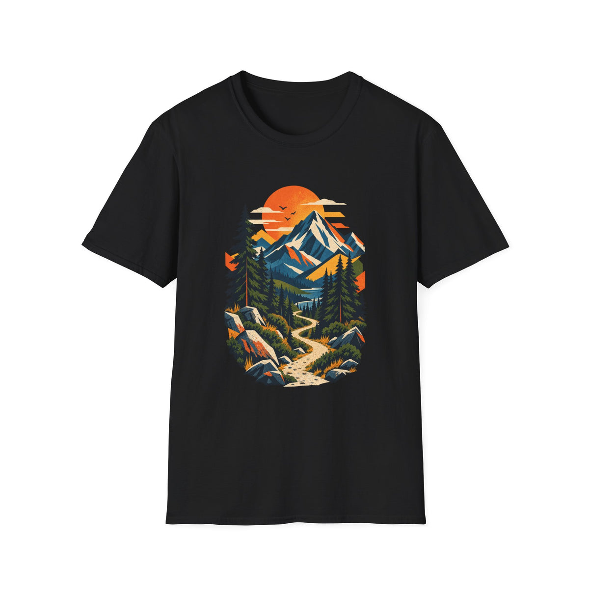 Mountain Sunset T‑Shirt — Scenic Retro Outdoor Landscape Tee