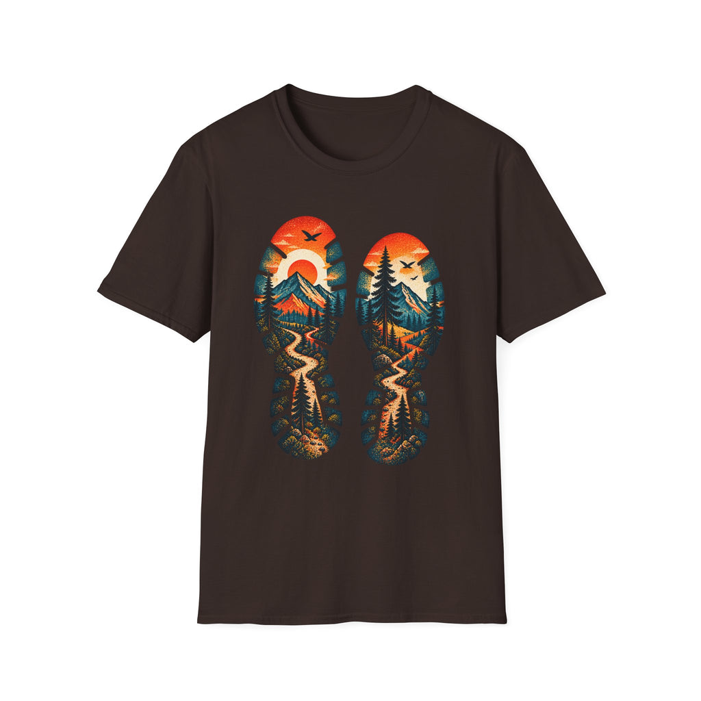 Trail Print T-Shirt — Mountain Sunrise Hiking Tee