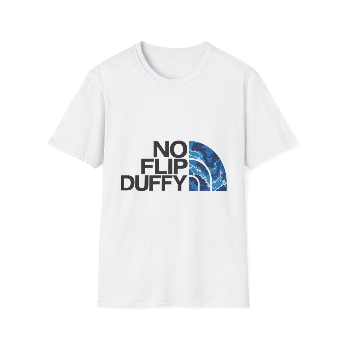 T-Shirt — "No Flip Duffy" Surf Vibe Graphic Tee