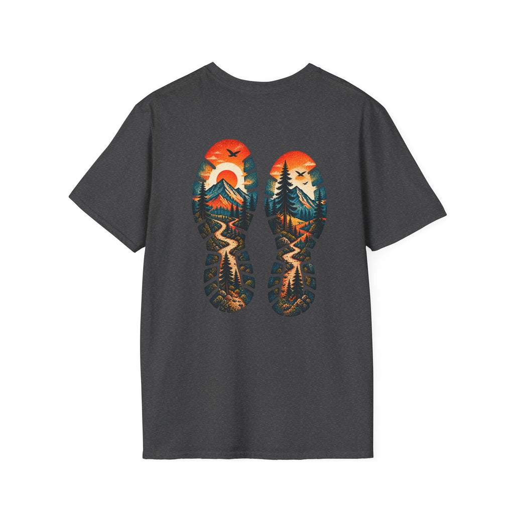 Trail Print T-Shirt — Mountain Sunrise Hiking Tee