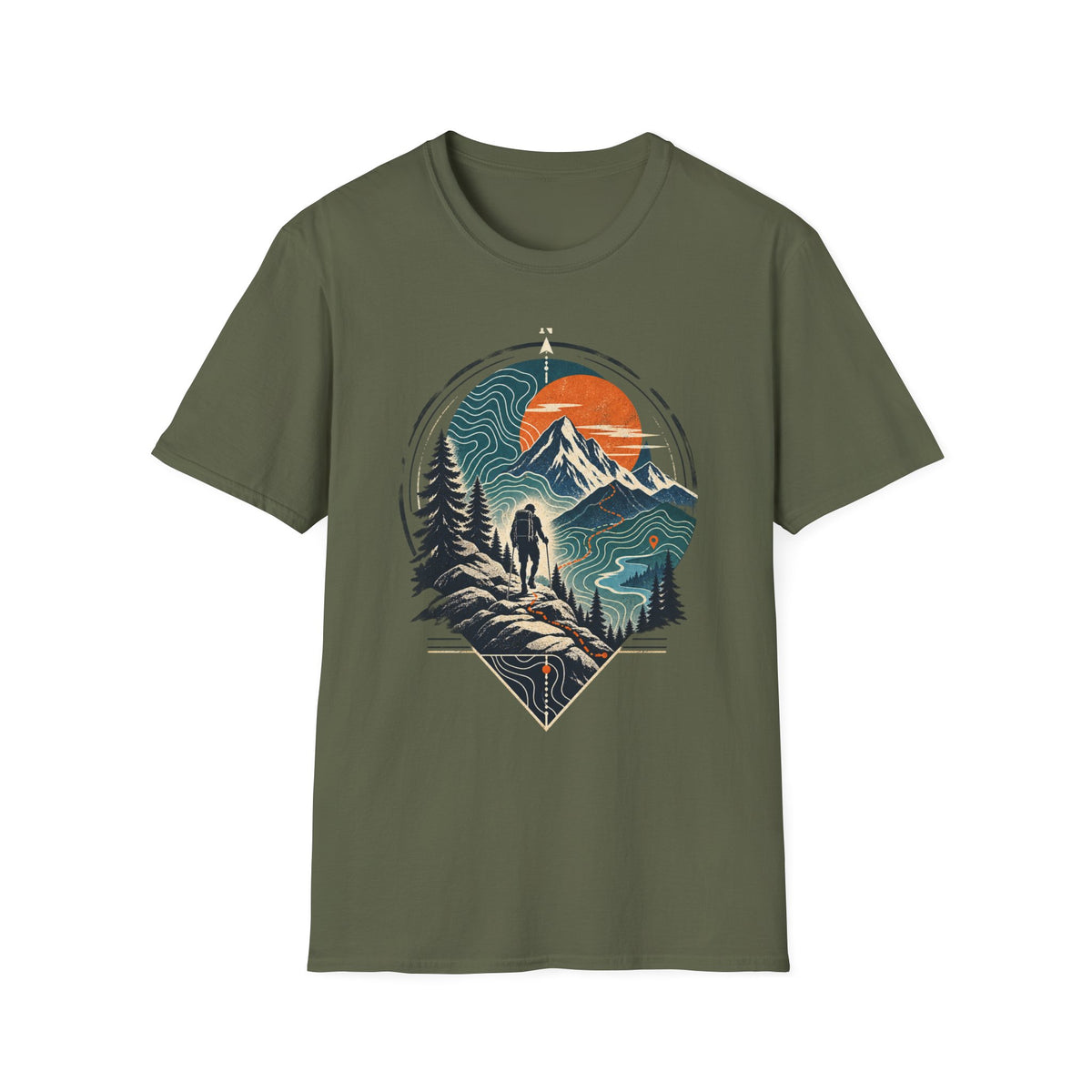Mountain Sunset T-Shirt — Retro Outdoor Hiking Graphic Tee