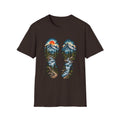 Hiking Bootprint Mountain Tee — Sunset Trail Graphic T-Shirt