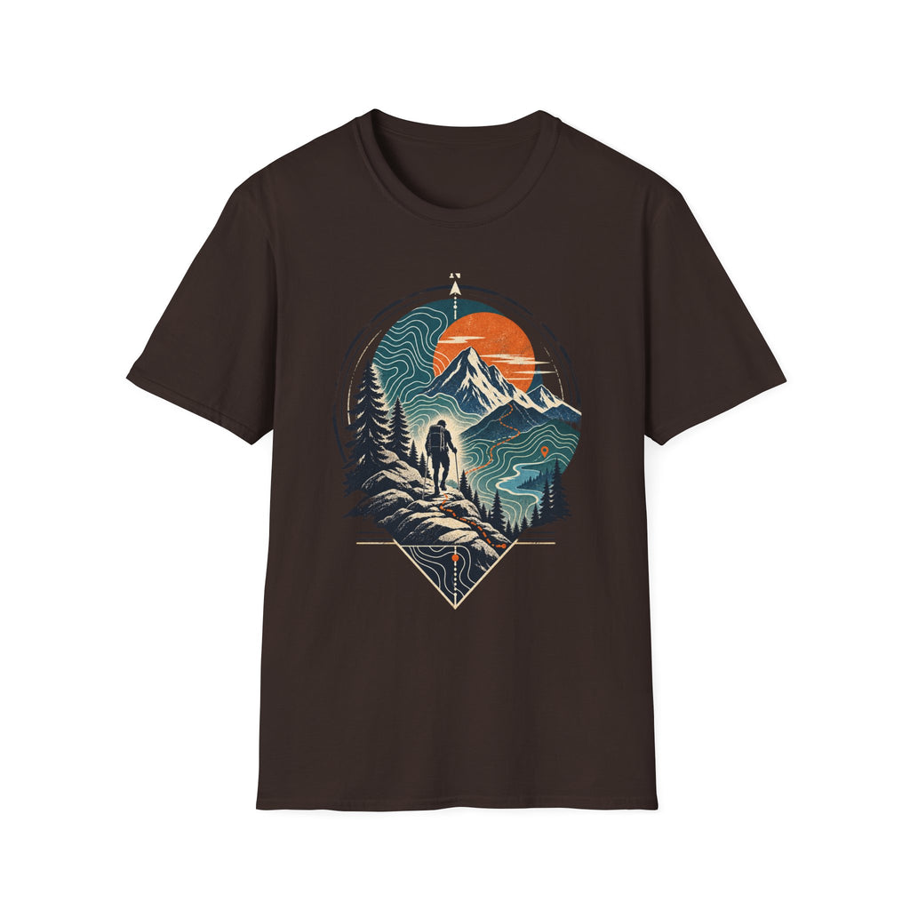 Mountain Sunset T-Shirt — Retro Outdoor Hiking Graphic Tee