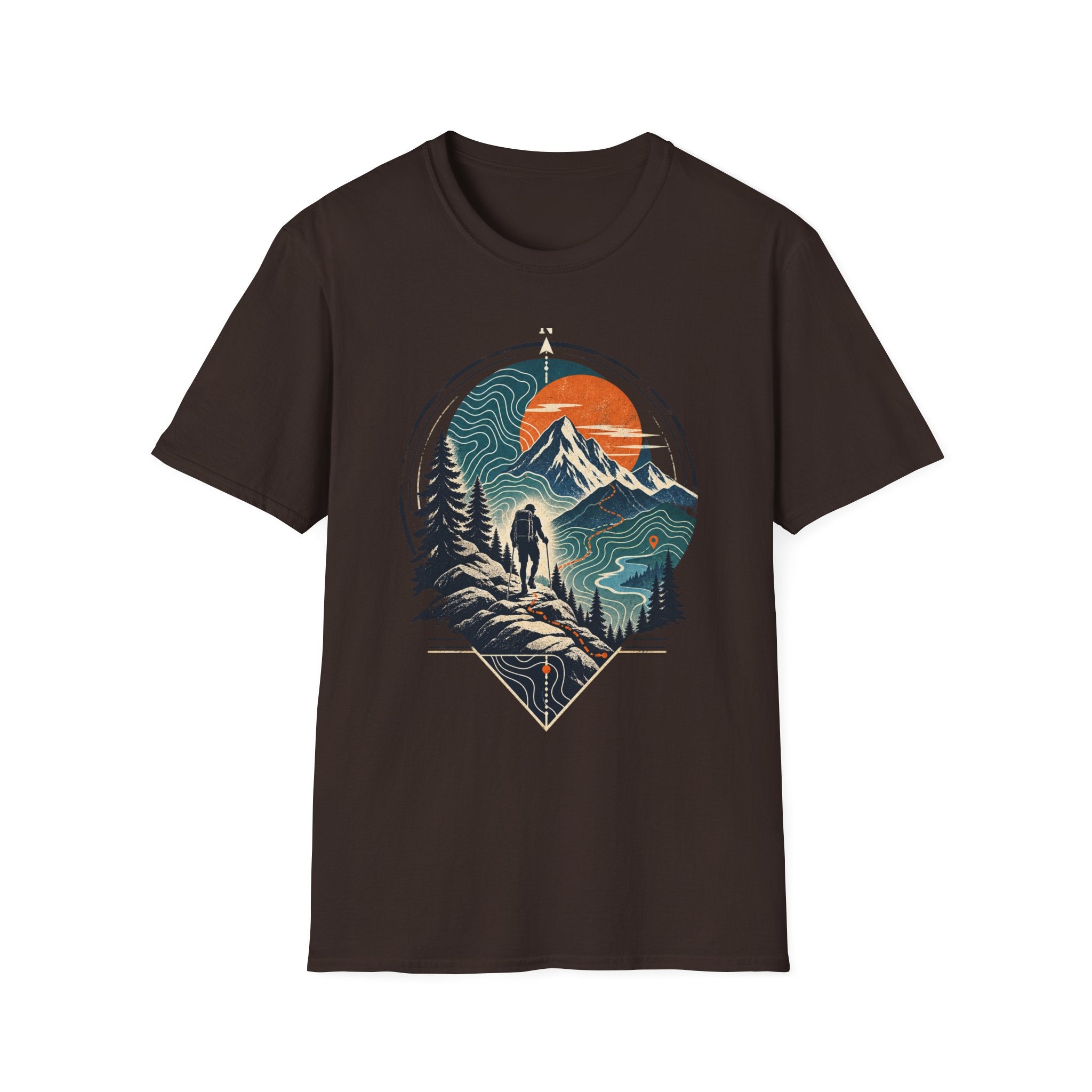Mountain Sunset T-Shirt — Retro Outdoor Hiking Graphic Tee