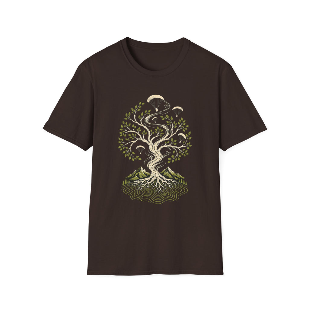 Tree of Life Parachute T-Shirt — Botanical Adventure Graphic Tee