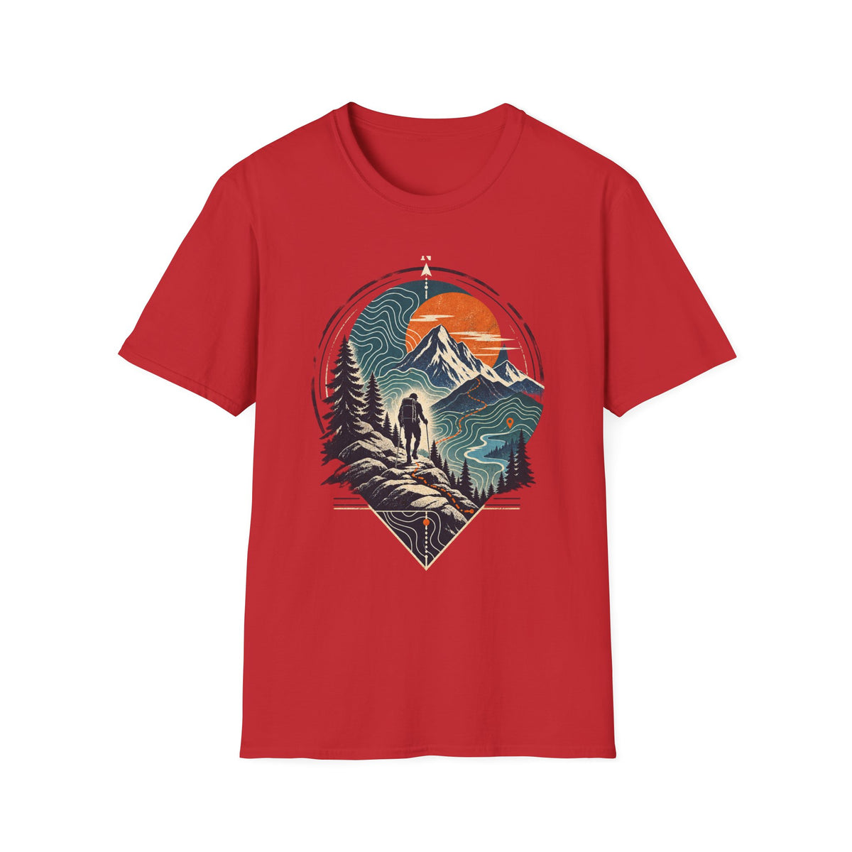 Mountain Sunset T-Shirt — Retro Outdoor Hiking Graphic Tee