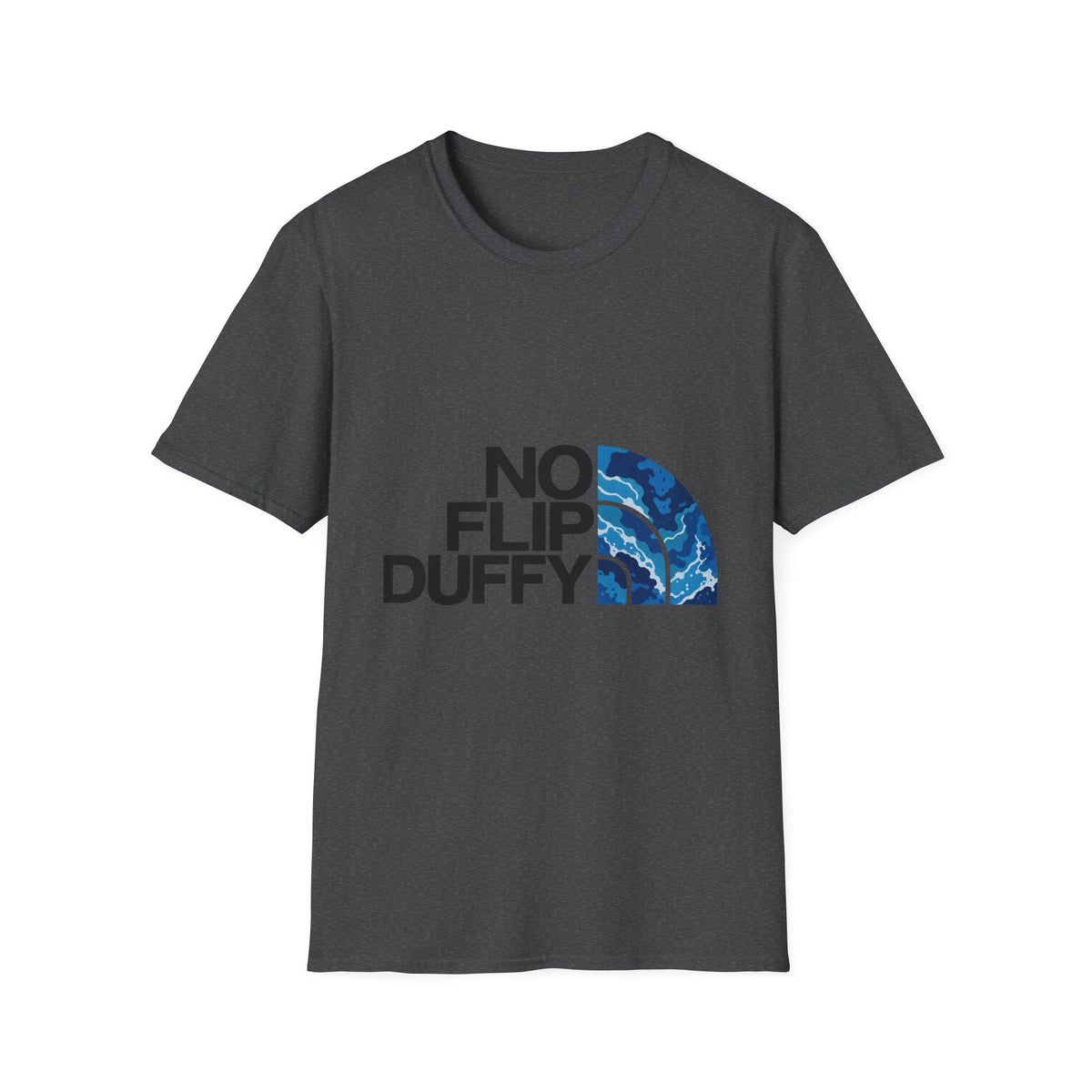 T-Shirt — "No Flip Duffy" Surf Vibe Graphic Tee