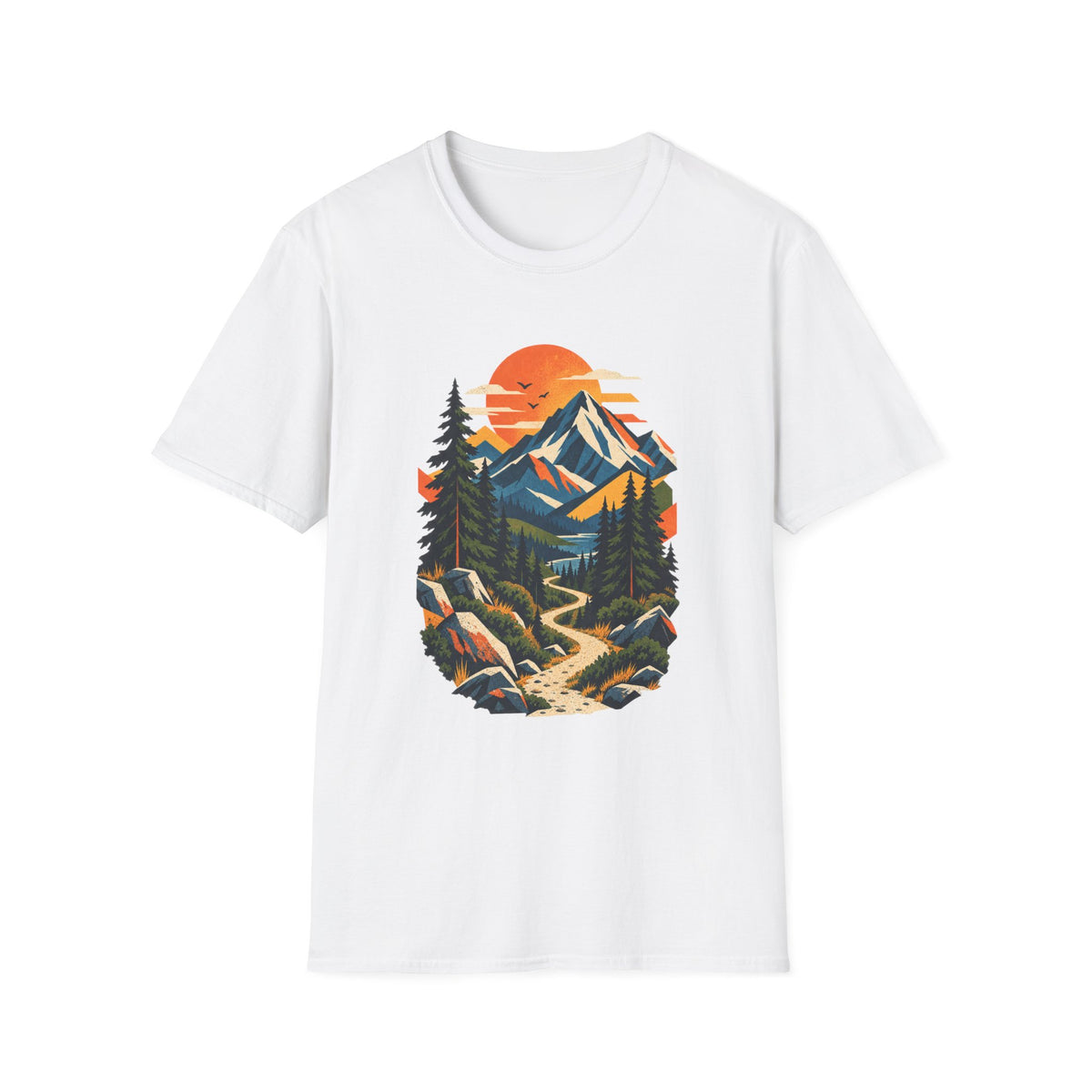 Mountain Sunset T‑Shirt — Scenic Retro Outdoor Landscape Tee