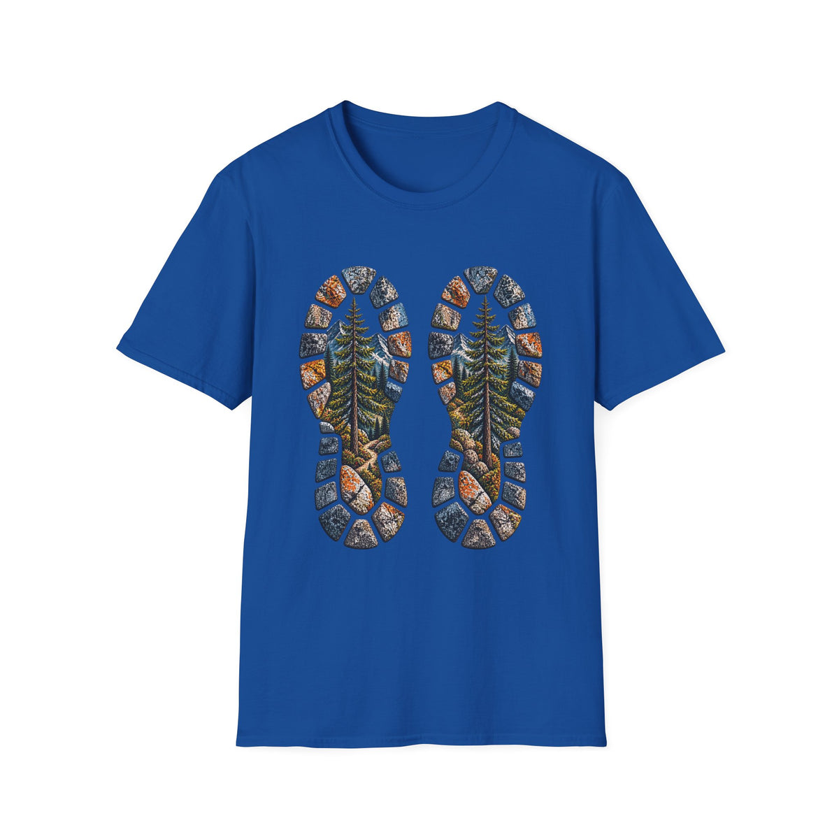 Hiking Bootprint T‑Shirt — Mountain Trail Nature Graphic Tee