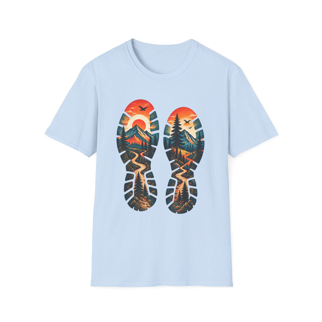 Trail Print T-Shirt — Mountain Sunrise Hiking Tee