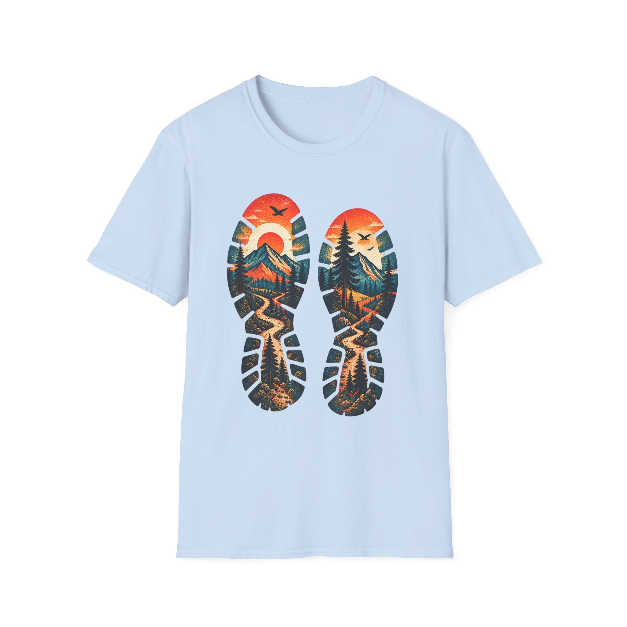 Trail Print T-Shirt — Mountain Sunrise Hiking Tee