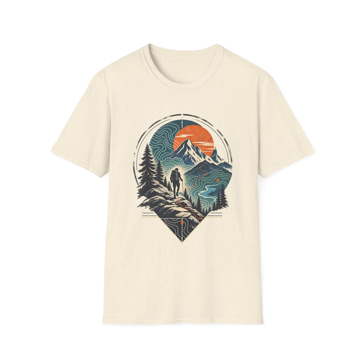 Mountain Sunset T-Shirt — Retro Outdoor Hiking Graphic Tee