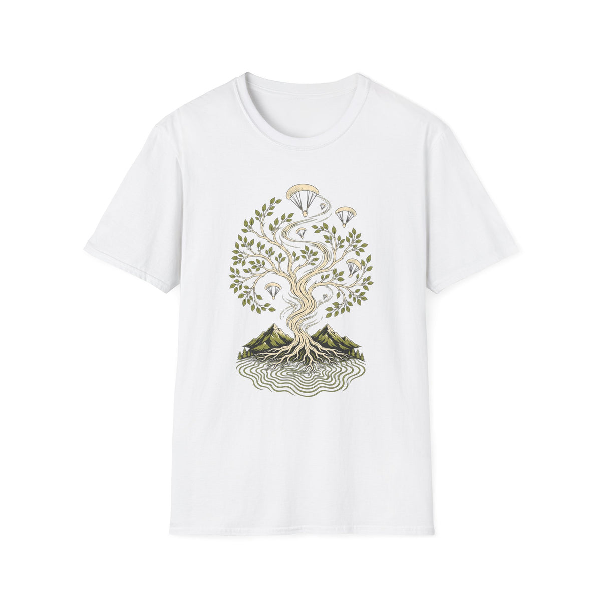 Tree of Life Parachute T-Shirt — Botanical Adventure Graphic Tee