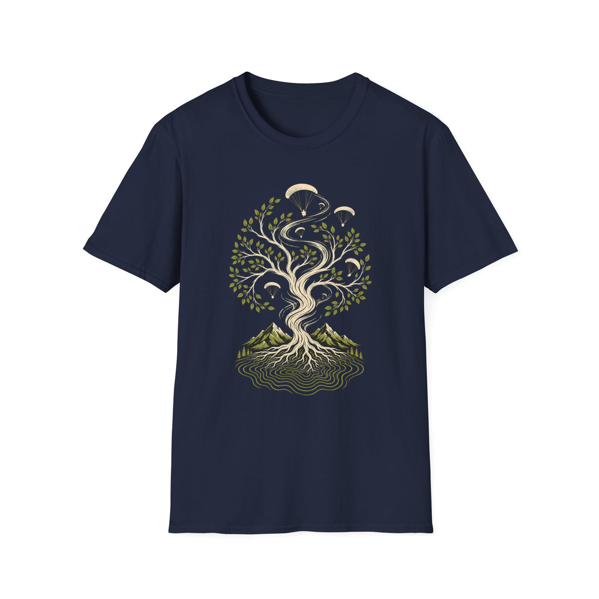 Tree of Life Parachute T-Shirt — Botanical Adventure Graphic Tee