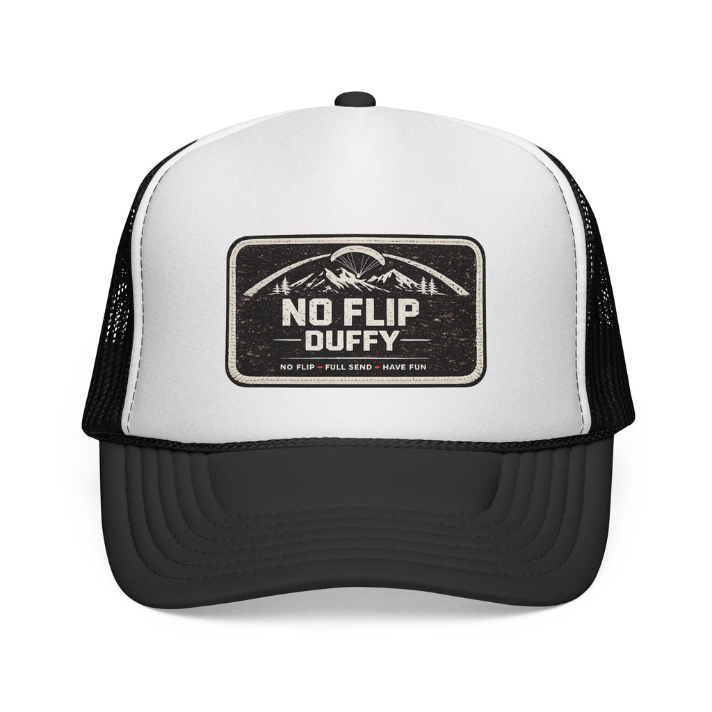 No Flip Duffy Trucker Cap – Vintage Mountain Patch Mesh Hat