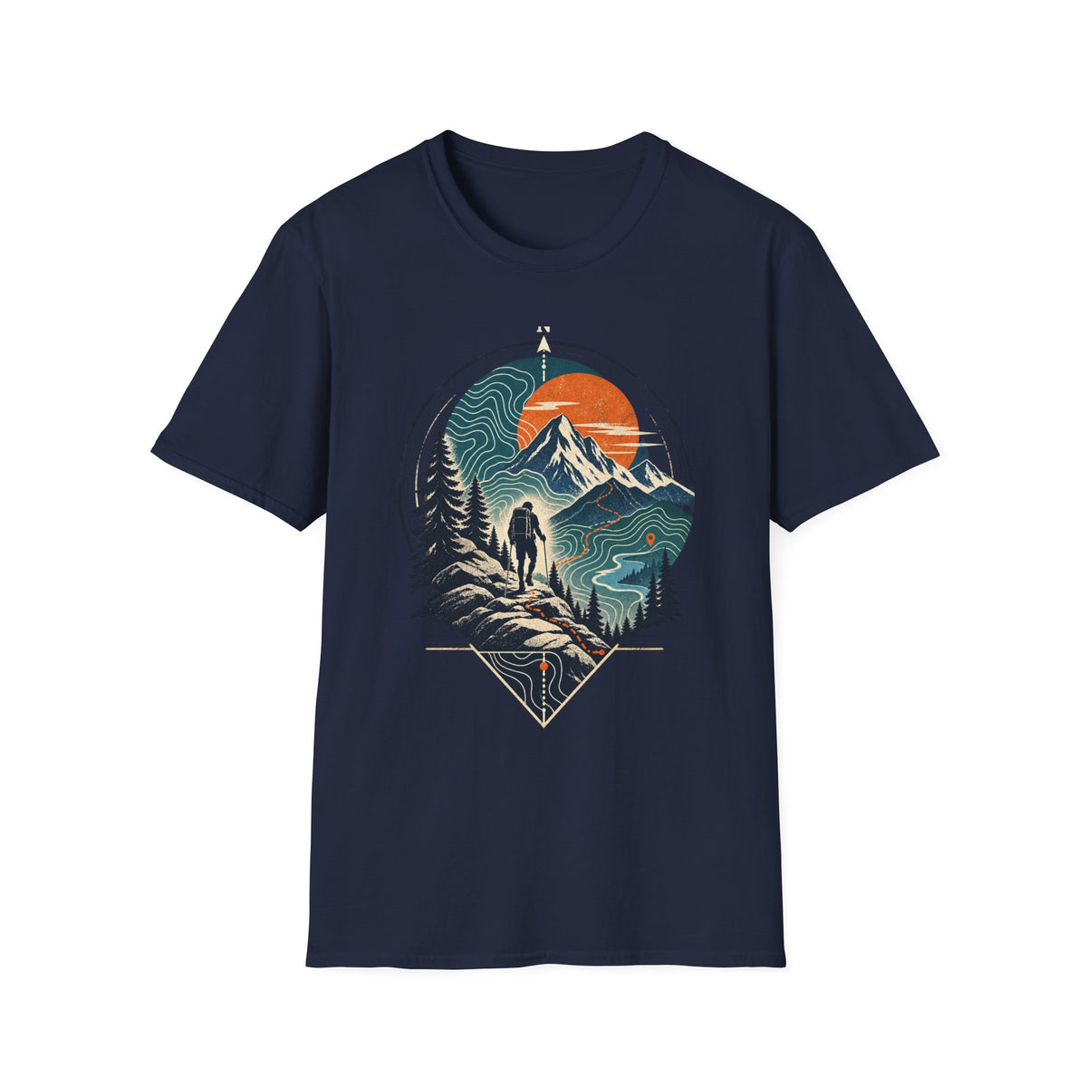 Mountain Sunset T-Shirt — Retro Outdoor Hiking Graphic Tee