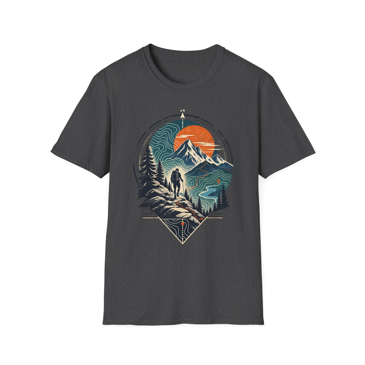 Mountain Sunset T-Shirt — Retro Outdoor Hiking Graphic Tee