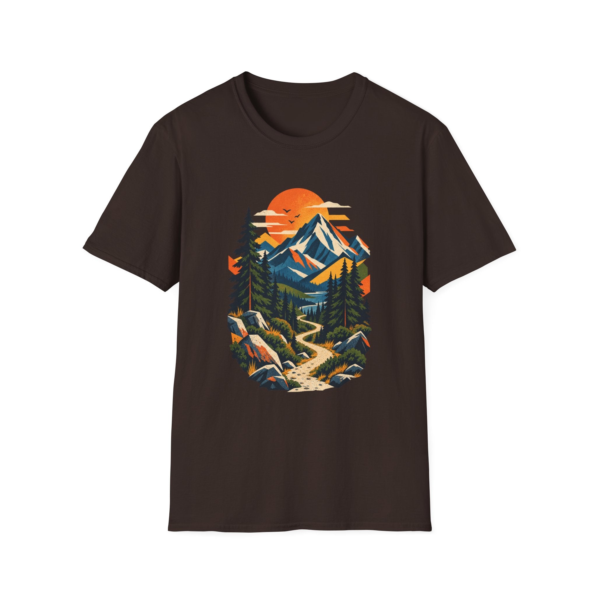 Mountain Sunset T‑Shirt — Scenic Retro Outdoor Landscape Tee