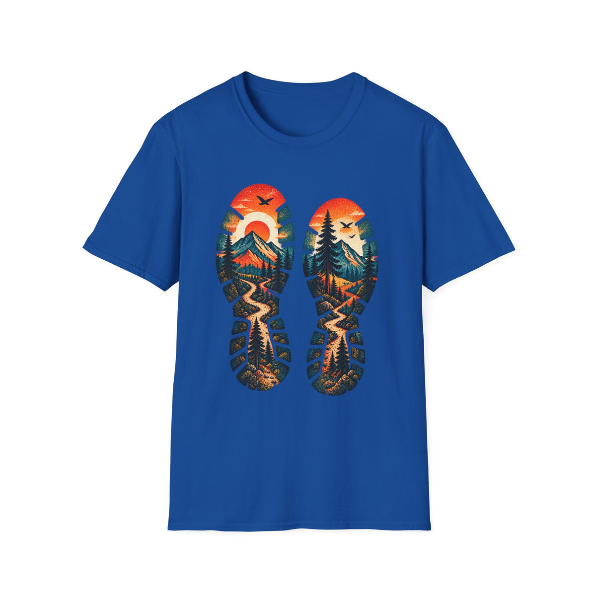 Trail Print T-Shirt — Mountain Sunrise Hiking Tee