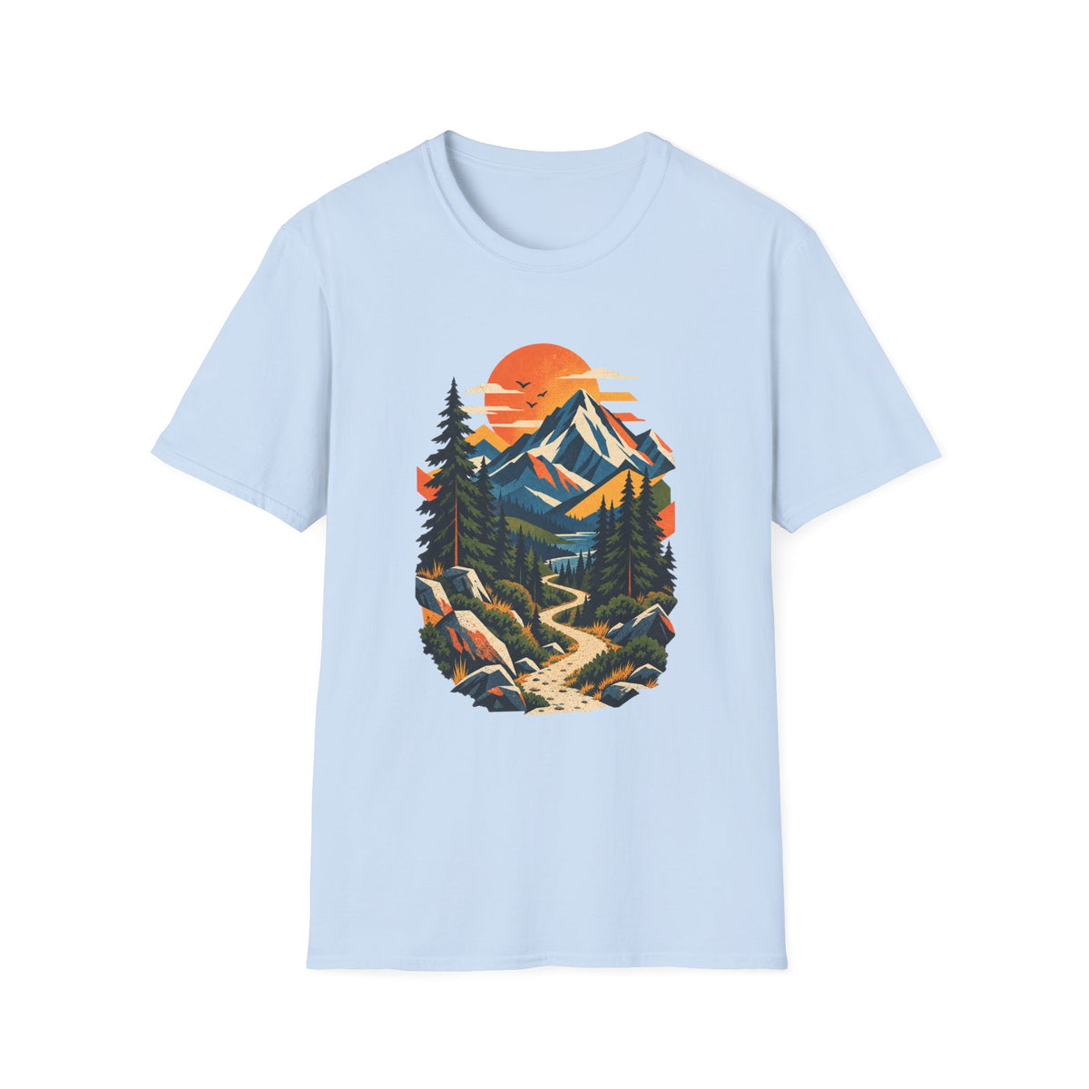 Mountain Sunset T‑Shirt — Scenic Retro Outdoor Landscape Tee