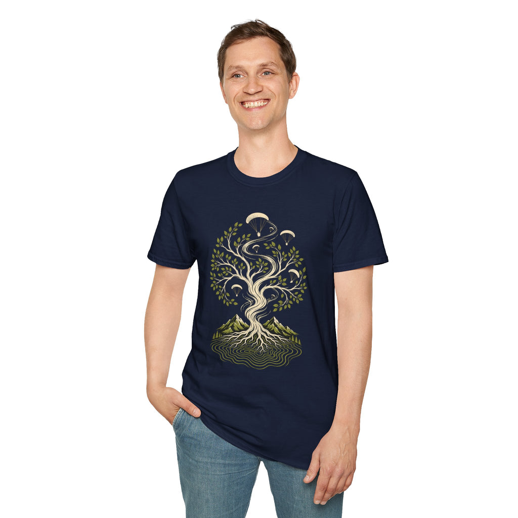 Tree of Life Parachute T-Shirt — Botanical Adventure Graphic Tee
