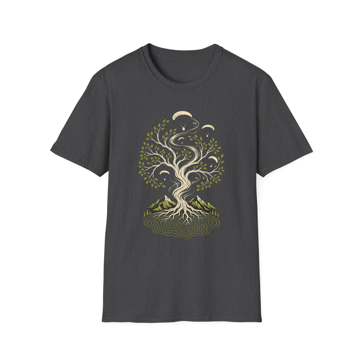 Tree of Life Parachute T-Shirt — Botanical Adventure Graphic Tee