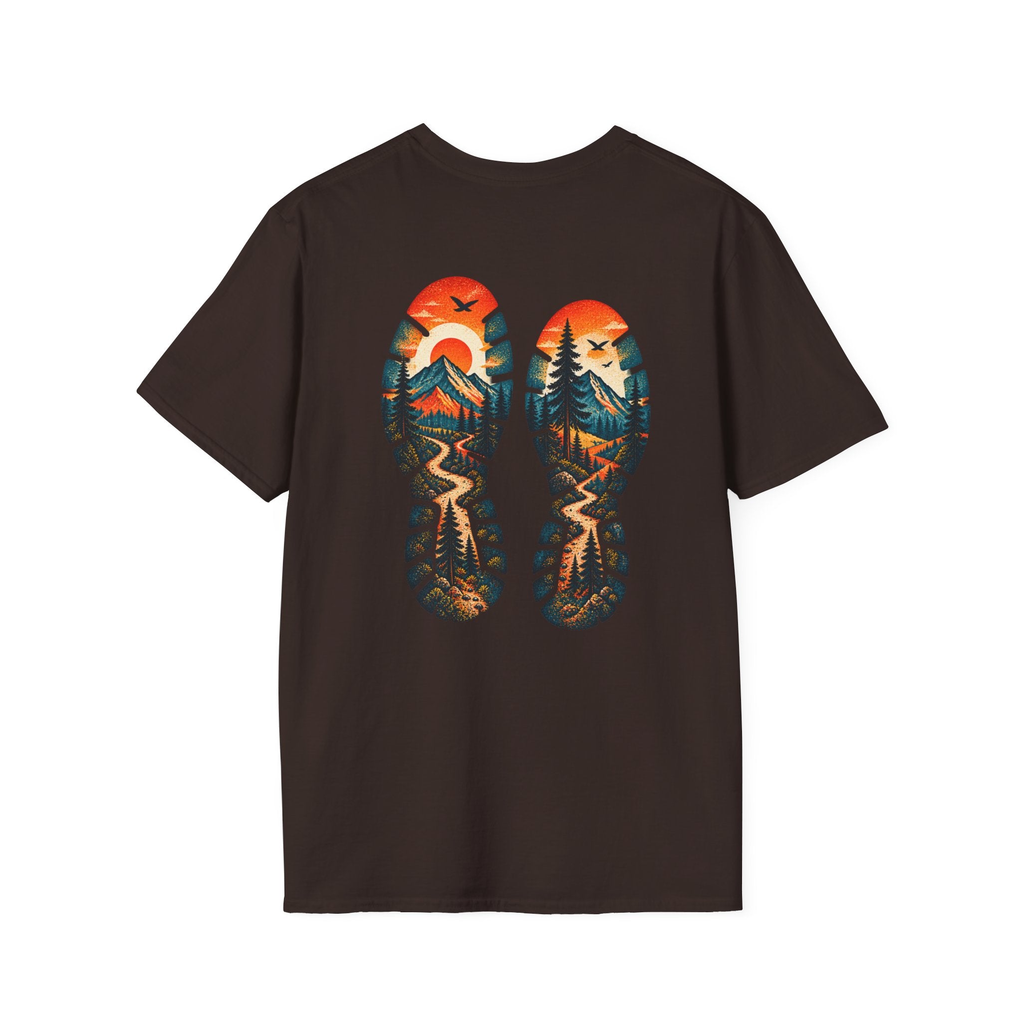 Trail Print T-Shirt — Mountain Sunrise Hiking Tee