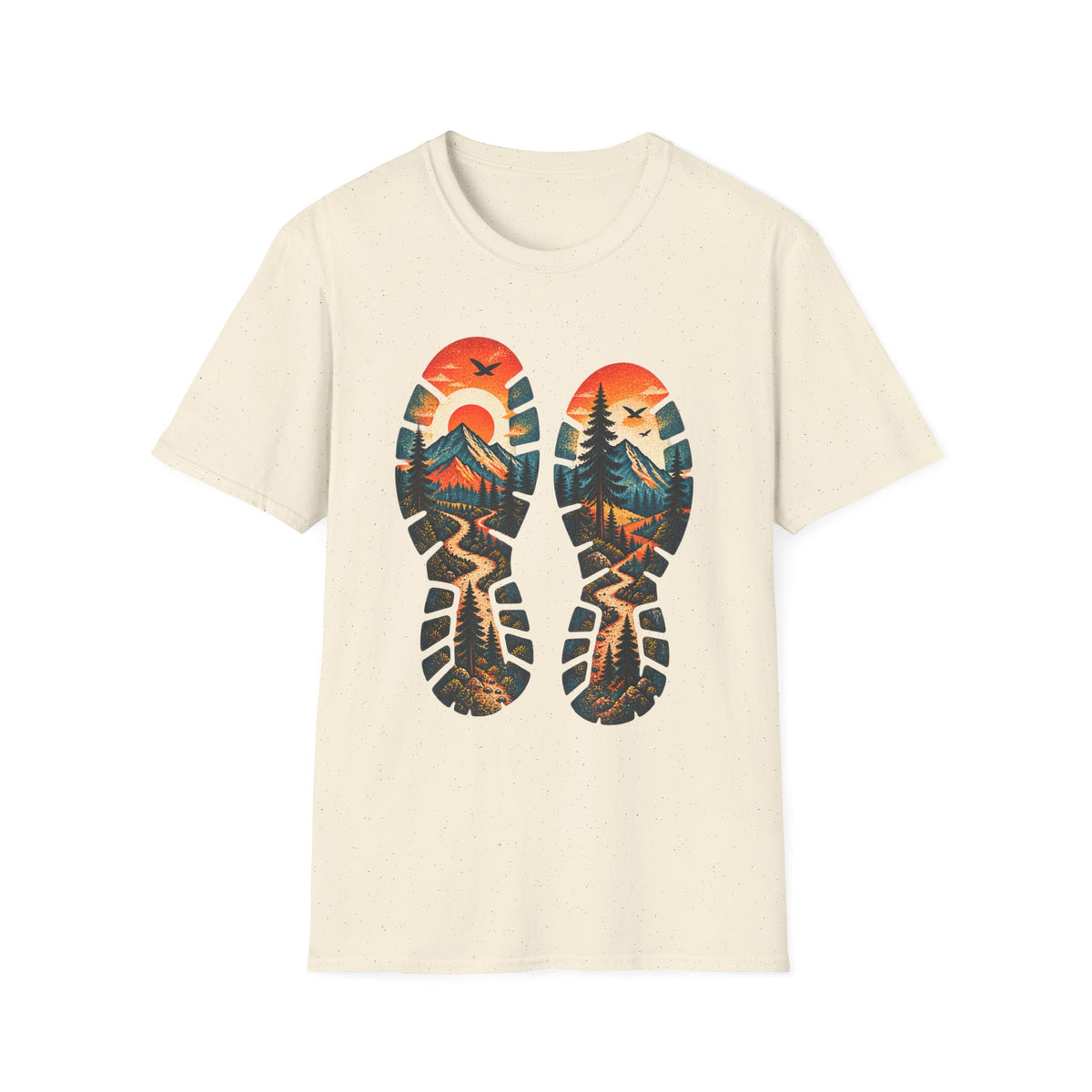Trail Print T-Shirt — Mountain Sunrise Hiking Tee