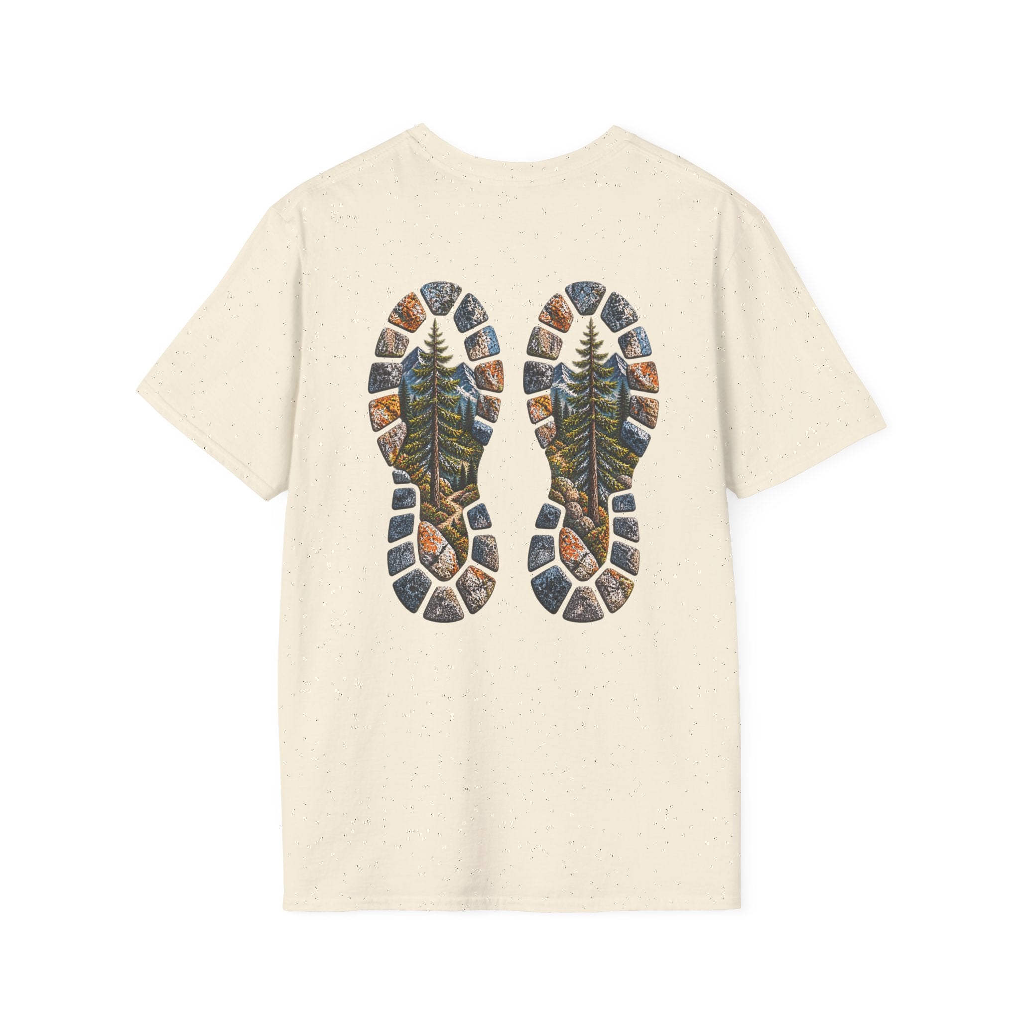 Hiking Bootprint T‑Shirt — Mountain Trail Nature Graphic Tee