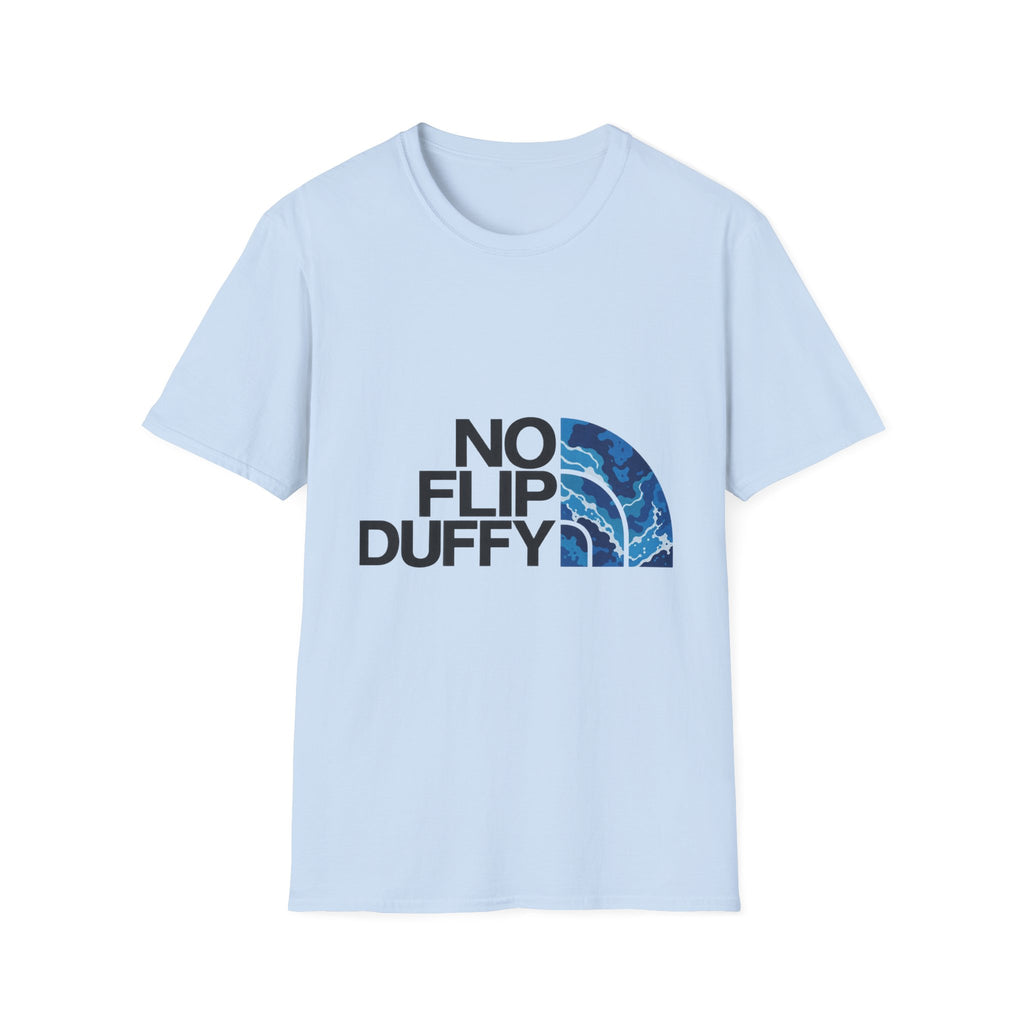 T-Shirt — "No Flip Duffy" Surf Vibe Graphic Tee