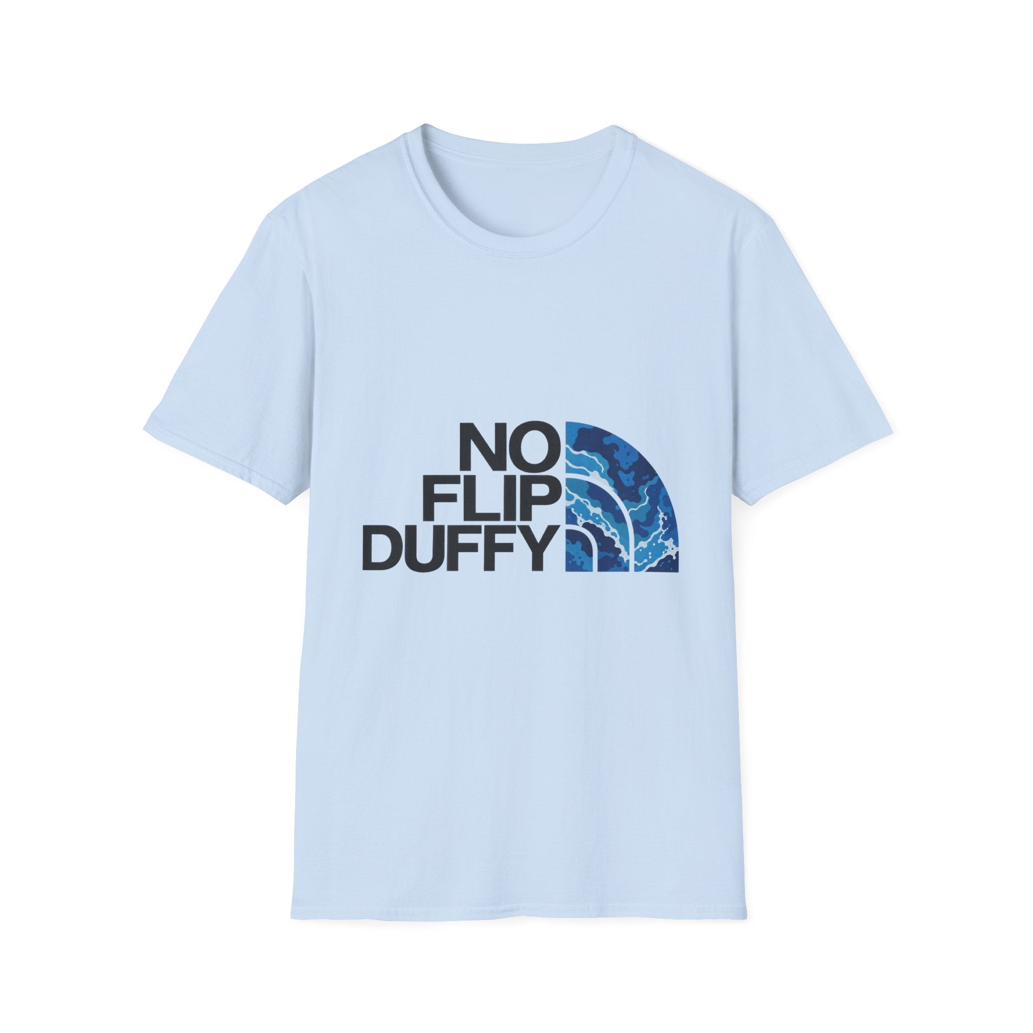 T-Shirt — "No Flip Duffy" Surf Vibe Graphic Tee